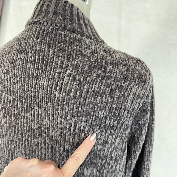 Love By Design SOFT Sweater SMALL Gray Chenille Knit Collar Sexy Cutout DISTRESS - Picture 11 of 16